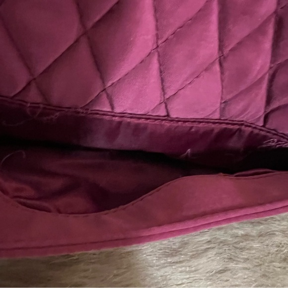 VERA BRADLEY Microfiber Hawthorn Rose Pink Small Shoulder Bag Quilted Baguette - Picture 4 of 11